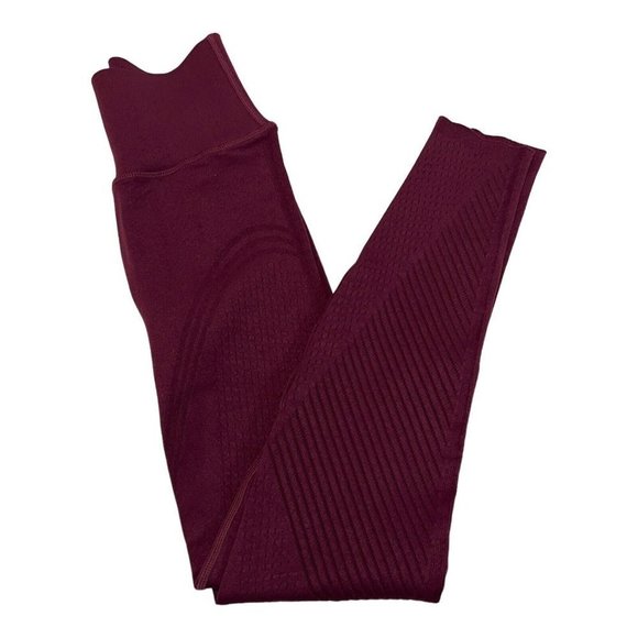 SCULPTKNIT by FABLETICS Womens S Workout Compression Leggings Maroon Gym Yoga - Picture 1 of 9